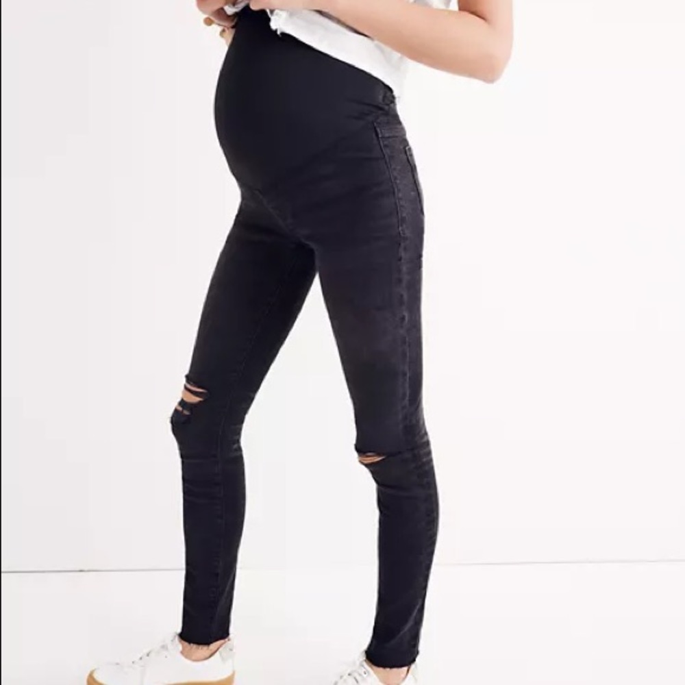Madewell black maternity skinny jeans, 27